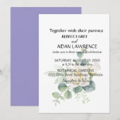 エレガントなユーカリの植物写真 招待状 (正面/裏面)