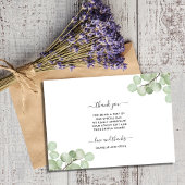 エレガントなユーカリの植物学的なウェディングフォト サンキューカード