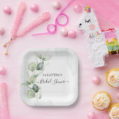 エレガントなユーカリの水彩画 ブライダルシャワー ペーパープレート (パーティー)