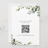 エレガントなユーカリの水彩花のブライダルシャワー 招待状 (裏面)