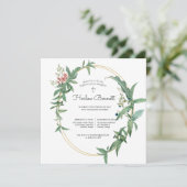 エレガントなユーカリの洗礼または聖洗 招待状 (スタンド正面)
