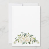 エレガントなユーカリの白いバラとグリーンが美しいウェディング 招待状 (裏面)