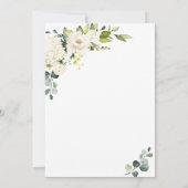 エレガントなユーカリの白いバラのブランチ＆バブル 招待状 (裏面)