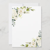 エレガントなユーカリの白いバラのランチ＆バブル 招待状 (裏面)