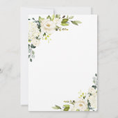 エレガントなユーカリの白いバラのリハーサルディナー 招待状 (裏面)