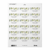 エレガントなユーカリの白いバラの返送先住所 ラベル (フルシート)