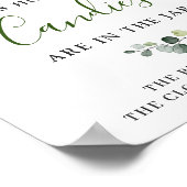 エレガントなユーカリの白いバラ GUESS サイン ポスター (角)