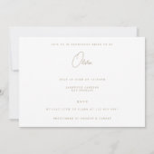 エレガントなユーカリの白い結婚前お披露目招待状 招待状 (裏面)