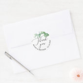 エレガントなユーカリの結婚式のお礼 | グリーンネリー ラウンドシール (封筒)