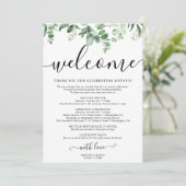 エレガントなユーカリの結婚式のスケジュールプログラム プログラム (スタンド正面)