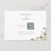 エレガントなユーカリの結婚式ウェブサイト同封カード エンクロージャーカード (正面)