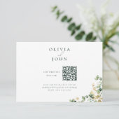 エレガントなユーカリの結婚式ウェブサイト同封カード エンクロージャーカード (スタンド正面)