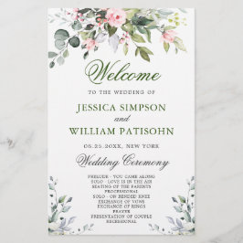 エレガントなユーカリの結婚式プログラム