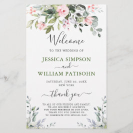 エレガントなユーカリの結婚式プログラム