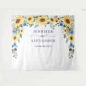 エレガントなユーカリの結婚式写真ブースの背景 タペストリー (正面(横))