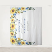 エレガントなユーカリの結婚式写真ブースの背景 タペストリー (正面)