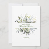 エレガントなユーカリの花のブライダルシャワーゲームカード 招待状 (裏面)