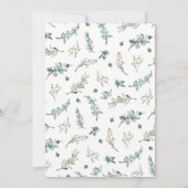 エレガントなユーカリの花輪モノグラム ブライダルシャワー 招待状 (裏面)