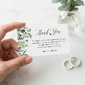 エレガントなユーカリの葉のウェディングテーブルサンクスカード エンクロージャーカード