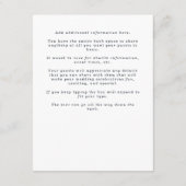 エレガントなユーカリの葉のウェディング エンクロージャーカード (裏面)