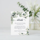 エレガントなユーカリの葉のウェディング エンクロージャーカード (スタンド正面)