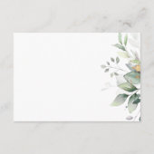 エレガントなユーカリの葉のグリーンゴールドのウェディング 出欠カード (裏面)