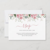 エレガントなユーカリの葉のグリーン ゴールドのウェディング 出欠カード (正面)