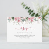 エレガントなユーカリの葉のグリーン ゴールドのウェディング 出欠カード (スタンド正面)