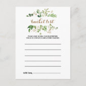 エレガントなユーカリの葉のグリーン バケットリスト カード (正面)