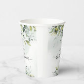 エレガントなユーカリの葉のブライダルシャワー 紙コップ (右)