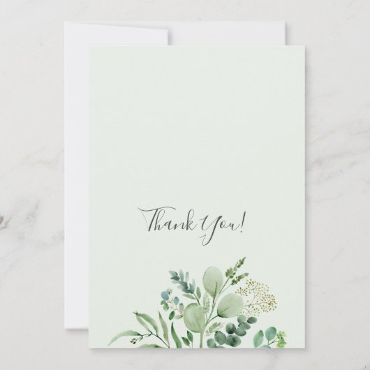 エレガントなユーカリの葉のブライダルシャワー（郵送） 招待状 (裏面)