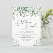 エレガントなユーカリの葉のブライダルシャワー（郵送） 招待状 (スタンド正面)