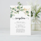 エレガントなユーカリの葉の結婚式 エンクロージャーカード (スタンド正面)