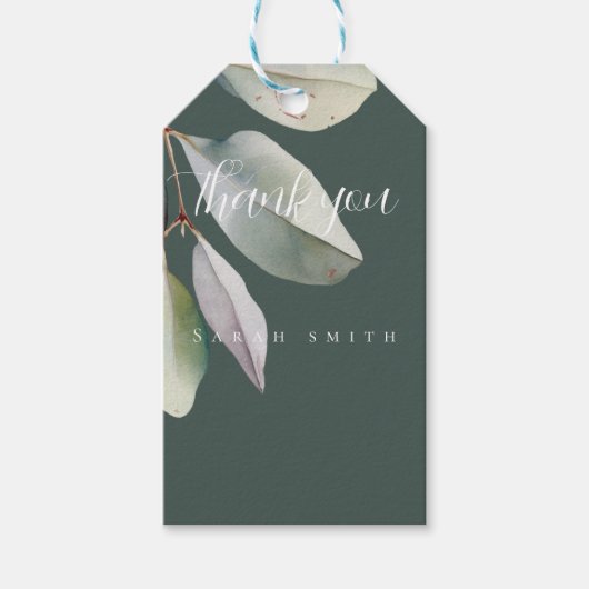 エレガントなユーカリの葉 ギフトタグ (正面)