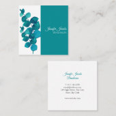 エレガントなユーカリの葉 スクエア名刺 (正面/裏面)