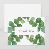エレガントなユーカリの葉 ビジネス感謝 ポストカード (正面/裏面)