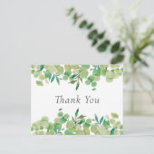 エレガントなユーカリの葉 ビジネス サンクスカード ポストカード (スタンド正面)