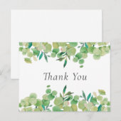 エレガントなユーカリの葉 ビジネス サンクスカード ポストカード (正面/裏面)