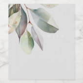 エレガントなユーカリの葉 ワインラベル (シングルラベル)