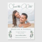 エレガントなユーカリの葉 Save the Date フォトマグネット (正面)