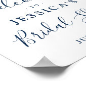 エレガントなユーカリの青いバラのブライダルシャワー ポスター (角)