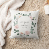エレガントなユーカリグリーンのウェディングカスタム クッション (ブランケット)