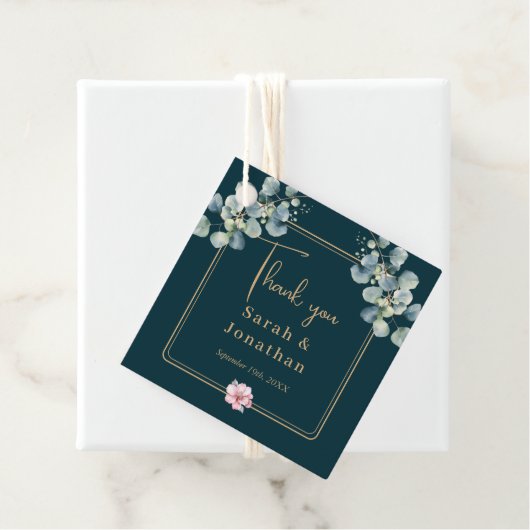 エレガントなユーカリグリーンのウェディングフェルトタグ フェイバータグ (インサイチュ)