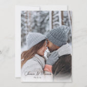 エレガントなユーカリグリーンのクラシックフォントウェディング 招待状 (正面)