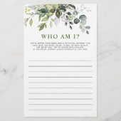 エレガントなユーカリグリーンのブライダルシャワーゲーム (正面)