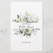 エレガントなユーカリグリーンのブライダルシャワーゲーム (裏面)