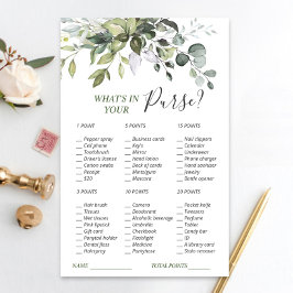 エレガントなユーカリグリーンのブライダルシャワーゲーム