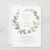 エレガントなユーカリグリーンの結婚式招待状 招待状 (正面)