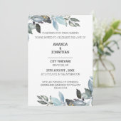 エレガントなユーカリグリーンの結婚式招待状 招待状 (スタンド正面)