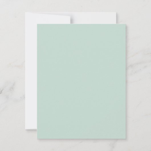 エレガントなユーカリグリーンの結婚式QRコード招待状 招待状 (裏面)